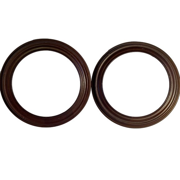 Wood Frames Round Van Hygan & Smythe 11.25 X 8.5 In Light-Med-Dark Shades - Picture 1 of 8